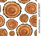 Seamless Pattern With Wood Cut. ...