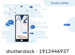 online consultation doctor on... | Shutterstock .eps vector #1912446937