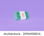 bundles cash on purple... | Shutterstock . vector #2096400814