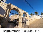 Small photo of Meron - Israel, 21-03-2021. The entrance to the tomb of Rabbi Shimon Bar Yochai and his son Elazar