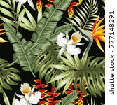 tropical jungle vector flowers... | Shutterstock .eps vector #777148291