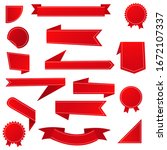 red ribbon banner set. red... | Shutterstock .eps vector #1672107337