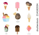 set of ice cream isolate on... | Shutterstock .eps vector #214182034