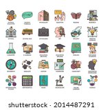 education   thin line and pixel ... | Shutterstock .eps vector #2014487291