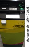 Small photo of Warsaw, Poland, Dec 20, 2019: Electronic cash deposit machine