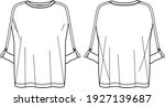 vector long sleeved t shirt... | Shutterstock .eps vector #1927139687