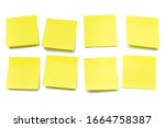 Yellow sheets for notes on a white background, isolate