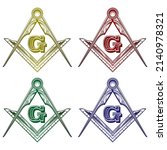masonic freemasonry emblem... | Shutterstock .eps vector #2140978321