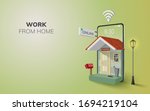 digital online work from home... | Shutterstock .eps vector #1694219104
