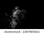 White smoke on black background....