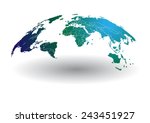  world map vector drawing lines ... | Shutterstock .eps vector #243451927