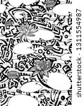 seamless pattern of flowers on... | Shutterstock .eps vector #1311554987