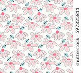 Vector Floral Pattern With Cute ...