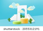 3d rendering  abstract minimal... | Shutterstock .eps vector #2055312191