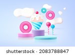 kids colorful podium product... | Shutterstock .eps vector #2083788847