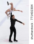 Small photo of ZAGREB, CROATIA - DECEMBER 08, 2017: Figure skating competition Golden Spin of Zagreb 2017. Tarah Kayne and Danny O'Shea USA