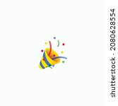 confetti party icon vector with ... | Shutterstock .eps vector #2080628554