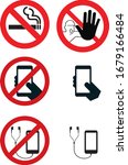 no smoke no cell phone earphone ... | Shutterstock .eps vector #1679166484