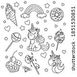 coloring page antistress. set ... | Shutterstock .eps vector #1851530851