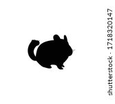 Chincilla Mouse Silhouette, Animal Vector Illustration.