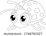 Ladybug Coloring Cartoon Vector ...