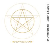 pentagram sign. five pointed... | Shutterstock .eps vector #2084151097