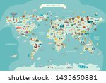 landmarks world map vector... | Shutterstock .eps vector #1435650881