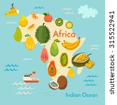 Fruit World Map  Africa. Vector ...
