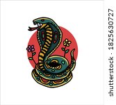 happy cobra tattoo vector design | Shutterstock .eps vector #1825630727