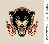 panther tattoo illustration... | Shutterstock .eps vector #1961889367