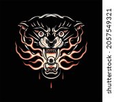 panther tattoo illustration... | Shutterstock .eps vector #2057549321
