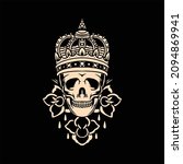 king skull tattoo vector design | Shutterstock .eps vector #2094869941