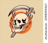 skull tattoo illustration... | Shutterstock .eps vector #2098594567