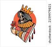 evil queen tattoo vector design | Shutterstock .eps vector #2159979821