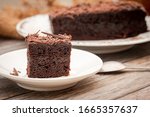 Stock photo of Dark Chocolate sponge cake 