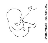 line art logotype. baby in the... | Shutterstock .eps vector #2005392557