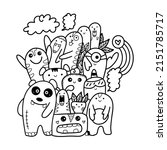 cute monster cartoon  doodle  ... | Shutterstock .eps vector #2151785717