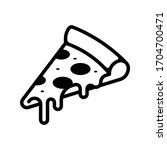 Pizza Slice Outline Style...