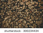 Dry Firewood In A Pile For...