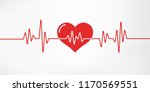 heart pulse. red and white... | Shutterstock .eps vector #1170569551