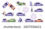 car accidents set isolated on... | Shutterstock .eps vector #1837036621