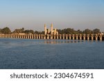 Small photo of Qanater, Nile Delta. Egypt. December 18th 2022 El Qanater Barrage, on the River Nile at the Delta Barrages, the Nile River divides into the Damietta and Western Rosetta branches. Egypt.