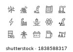 power plant flat line icons set.... | Shutterstock .eps vector #1838588317