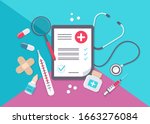 big set of medical equipment... | Shutterstock .eps vector #1663276084