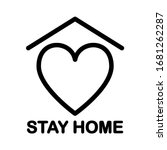 stay home icon. staying at home ... | Shutterstock .eps vector #1681262287