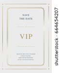 luxury golden vector invitation ... | Shutterstock .eps vector #664654207