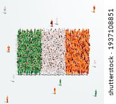 ireland flag. a large group of... | Shutterstock .eps vector #1937108851