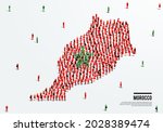 morocco map and flag. a large... | Shutterstock .eps vector #2028389474