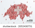 switzerland map and flag. a... | Shutterstock .eps vector #2052430751