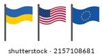 Flag Of Ukraine  Usa And Eu....
